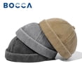 thumbnail image 2 of Bocca Washed Docker Beanie Brimless Cap Hat Without Visor Solid Color Retro Vintage Street Style Spring Autumn Outdoor Gorras Khaki Adjustable, 2 of 6