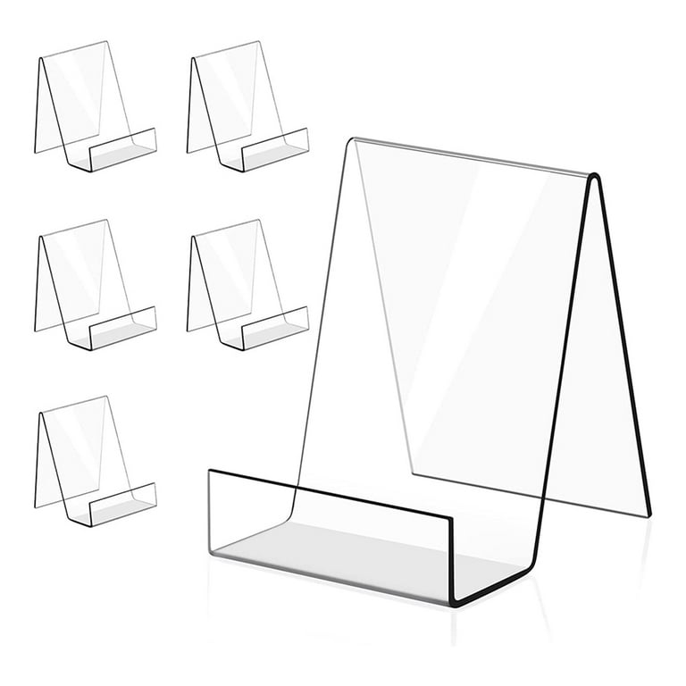 6PACK Acrylic Book Stand Clear Acrylic Display Easel Holder for Displaying  Picture Albums, Books, Music Sheets(Large) 