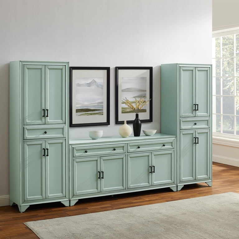 white0327　3個セット Crosley Furniture Tara 3Pc Sideboard And Pantry Set in Distressed