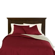 Canopy Simply Solids Reversible Comforter Set, Rich Plum/Clay Beige