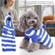 thumbnail image 3 of Suéter cálido y transpirable a rayas con cuello alto para perro y gato en invierno (azul, S), 3 of 12