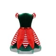 thumbnail image 2 of Yruioon Girls Kids Christmas Santa Dance Tutu Dress Ruffles Velvet Princess Gown for Party Green 12, 2 of 7