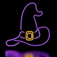 thumbnail image 5 of Northlight LED Witch Hat Neon Lighted Halloween Wall or Window Decoration - 15" - Purple, 5 of 9