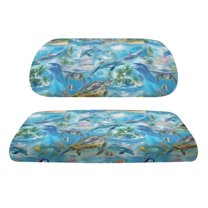 FUIALDOLG Ocean Dolphin Sea Turtle Golf Cart Seat Covers Universal Fit for Club Car Precedent Golf Cart Seats, Washable Front and Back Seat Cushion Cover, No Stapler Required