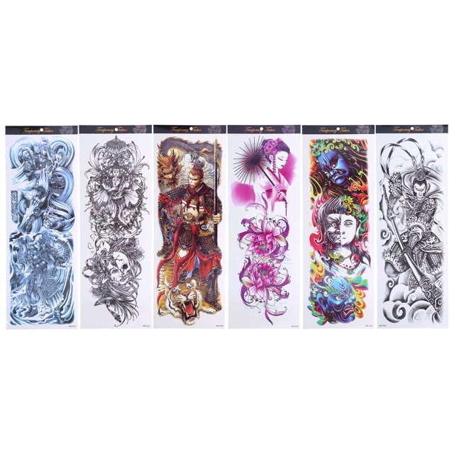 Tatuajes temporales, 6 hojas de pegatinas de transferencia de tatuajes temporales, pegatinas de tatuaje impermeables diseñadas a medida