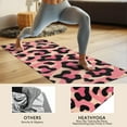 thumbnail image 4 of Pink and Black Of Leopard Print Hot Yoga Mat Towel Non Slip for Hot Yoga - Quick-Drying Yoga Mat Cover with 4 Corner Pockets with Travel Bag - Hot Yoga Towel Non Slip 74"x26", 4 of 6