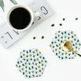 thumbnail image 4 of Lsque Cute Turtle Pattern 4" Drink Coasters Set of 4, PVC Leather Absorbent Coasters, Table Coaster Set Decorative Coffee Cup Coasters Housewarming Gift -Hexagon, 4 of 6