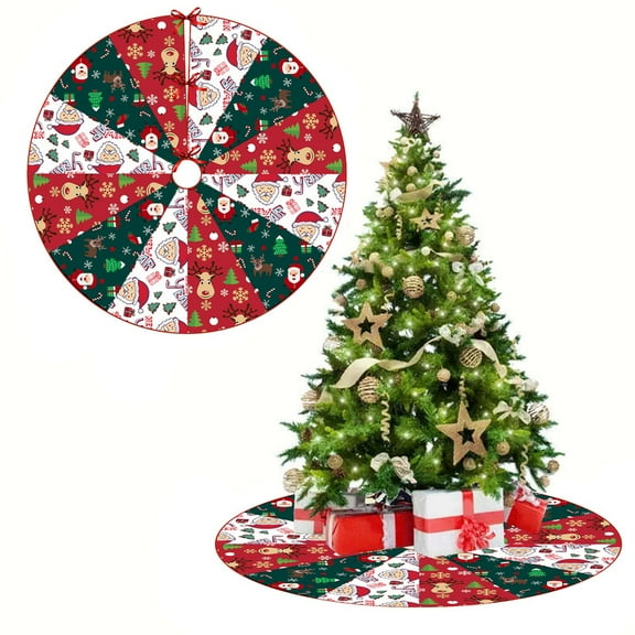 Christmas Tree Skirt, Santa Claus Christmas Tree Decoration, Colorful Tree Skirt, Suitable for Christmas Tree Holiday Party, Christmas Gift