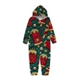thumbnail image 2 of Odeerbi Christmas Onesie Pajamas for Family Holiday Sleep Jumpsuit Long Sleeve Family Christmas Pajamas Matching Sets Kids Fashion Printed Hooded Jumpsuit Sleepwear PJs Set Green, 2 of 5