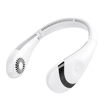 

EDFRWWS 5000mAh Hanging Neck Fan USB Rechargeable Bladeless Sport Mute Fans (White)