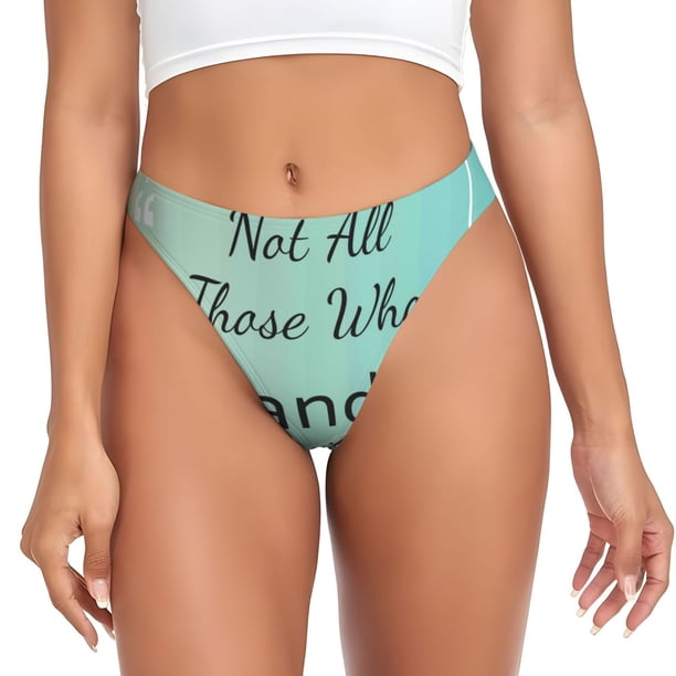 Fotbe Not All Those Who Wander Are Lost1 Tanga Sin Costuras para Mujer con Estampado – Panties Invisibles, Transpirables y Cómodos para Uso Diario-XX-Large