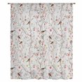 thumbnail image 2 of Flowers Birds Sheer Curtains 45 Inches Long, Spring Botanical Floral Tree Branches Light Filering Curtains, Breathable Simi Curtain Privacy Drapes for Kitchen Bathroom Small Window Treatment, 2 of 9