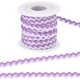 thumbnail image 1 of Cinta tejida RIC bicolor de 17,5 yardas y 8 mm con flecos flexibles en zigzag morado y blanco., 1 of 9