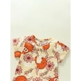 thumbnail image 4 of Wassery Baby Girls Jumpsuit Short Sleeve Crew Neck Romper Floral Bull Head Print Onesie Infant Summer Casual Clothes Set 0-18M, 4 of 8