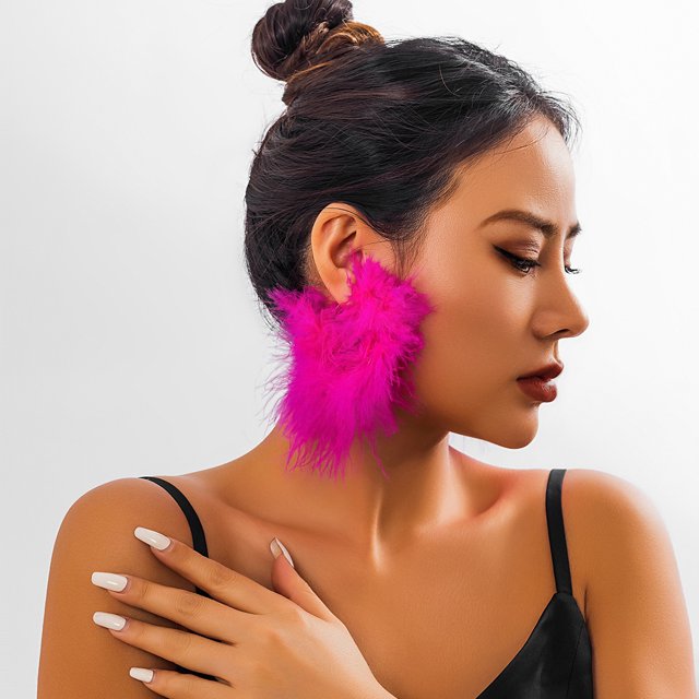 Style Party Short chocker Sweet Cool Feather Collar Ribbon Niche Performance Necklace