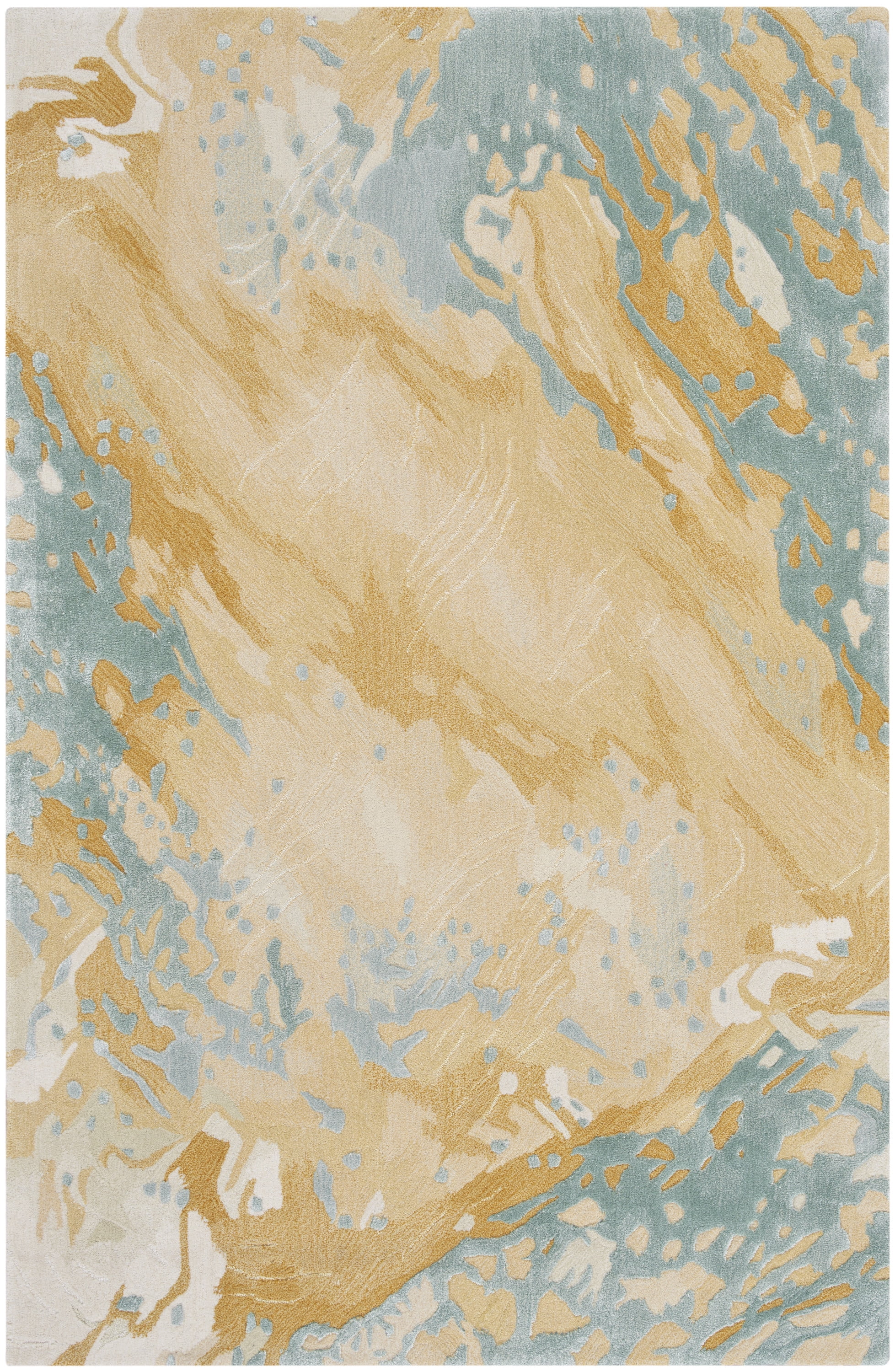 Nourison Home Prismatic Abstract Sand Blue 3'9" x 5'9" Area Rug, Easy Cleaning, Non Shedding, Bed Room, Living Room, Dining Room, Kitchen (4x6)
