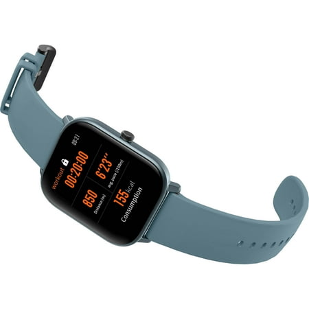 Amazfit - GTS Smartwatch 42mm Aluminum - Steel Blue With Silicone Band
