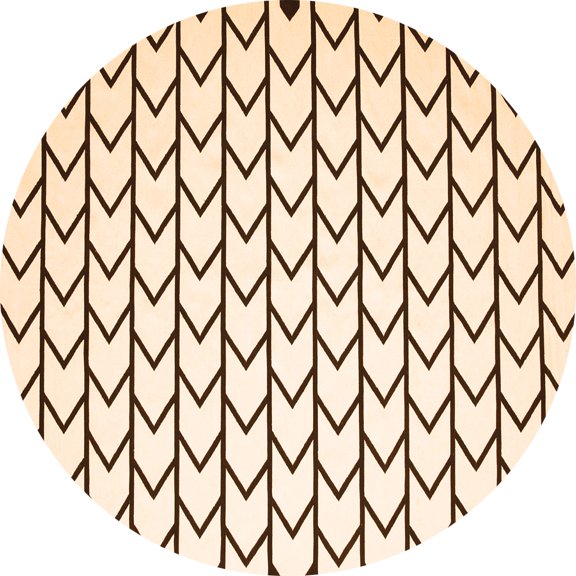 Ahgly Company Indoor Round Solid Orange Modern Area Rugs, 6' Round