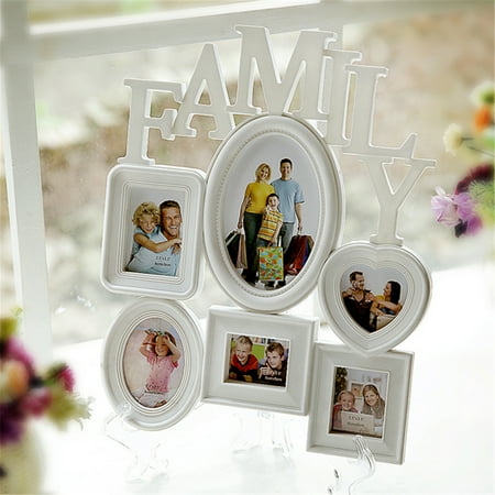 Family Photo Frame 6 Multi-sized Picture Frame Family Wall Collage Photo Holder Table Display Home Bedroom Hang Wall Decor 12x14.5