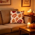 thumbnail image 4 of Yhmxh 18x18 Inch Fall Pumpkin Throw Pillow Cover, Watercolor Autumn Maple Leaf Berry Linen Decorative Cushion Case, Harvest Thanksgiving Farmhouse Square Pillowcase for Sofa Couch Porch Fall Decor, 4 of 4