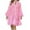 Pink, variant on Herrnalise Women's Solid Color V-Neck EmbroideryHollow Splicing Lace Long Sleeve V-Neck Dresses S-3XL