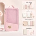 thumbnail image 7 of SUYOLL Pink Cartoon Bear Quilted Mesh Storage Pouch Organizer Cube Portable For Travel Toiletries Organization Saving Space, 7 of 7