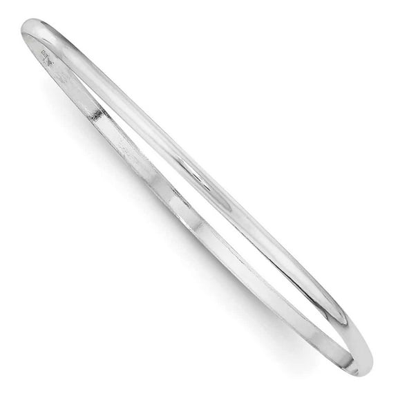 Primal Silver Sterling Silver 2.25mm Solid Polished Plain Slip-On Bangle Bracelet