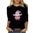 thumbnail image 2 of Mifsaly Plus Size Merry Christmas Santa T-Shirt Women 3/4 Sleeve Holiday Shirts Xmas Festival Tops Crewneck Loose Casual Pullover Vacation Party Blouse Gifts, 2 of 4