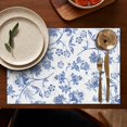 thumbnail image 4 of Set of 6 Floral Placemats, Wrinkle Free Flax Table Mats with Butterfly Bloom Pattern, Heat Resistant and Machine Washable for Rustic Farmhouse Garden Dining, 4 of 5
