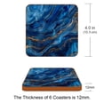 thumbnail image 3 of HemaKayy Set of 6 Decorative Coasters for Drinks, Waterproof Leather Drink Coaster with Double Side Non-Slip Surface for Cup Kitchen Home Housewarming Gift, Square 4" - Abstract Marble Texture, 3 of 7