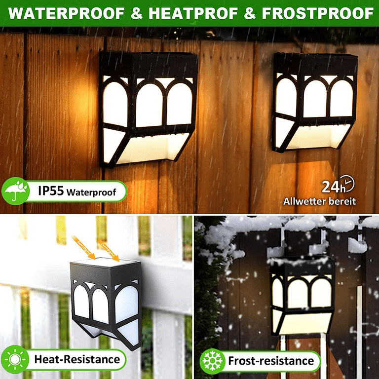 Pack of 4 Solar Powered Outdoor Landscape Warm Light for Garden Yard Fence Pack of 4 Solar Powered Outdoor Landscape Warm Light for Garden Yard Fence
