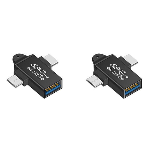 2X Convertidor USB C Una USB 3.0 OTG Adaptador USB 2 en 1 Tipo C -OTG