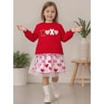 thumbnail image 4 of BemeyourBBs Toddler Baby Girl Valentines Day Outfit Heart Long Sleeve Sweatshirt and Tulle Tutu Skirt 2 Piece Spring Clothes Set, 4 of 8