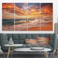 thumbnail image 1 of Waves under Colorful Clouds - Large Seashore Canvas Print, 1 of 3