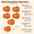 thumbnail image 2 of 5-Piece Orange Mini Artificial Pumpkins, Fall Tabletop and Vase Filler Decor, 2 of 8