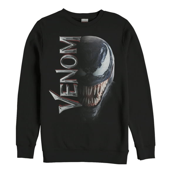 Men's Marvel Venom Film Split Portrait  Sweatshirt Black 2X Large
