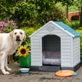 thumbnail image 6 of Homall Dog Kennel Plastic Dog House Indoor Outdoor for Large Dogs, 27.6 inch All Weather Doghouse Puppy Shelter with Air Vents, Elevated Floor Ventilate, Blue, 6 of 8