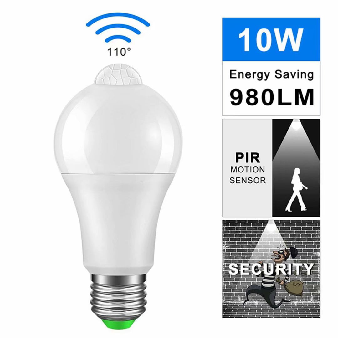 E27 LED Light Bulb 12W 18W PIR Infrared Motion Sensor Detection Auto Lamp 