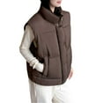 thumbnail image 5 of Rutainlusire Womens Puffer Sleeveless Vest Women's Casual Colored Sleeveless And Capless Stand Collar Jacket, 5 of 5