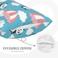 thumbnail image 3 of Rateoe Panda Flying in the Sky Pattern Pillow Covers with Invisible Zipper(Pillows are not Included) Standard Pillowcases-14"x20", 3 of 6