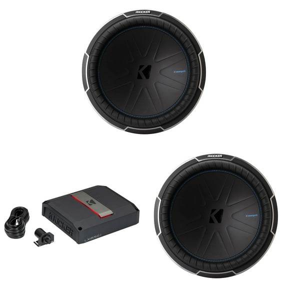 Kicker LX1650.1, (2) 15" CompQ 4 Ohm,  Subwoofer & 1650w Mono Class-D Amp Bundle  (51LX16501)(51CWQ154)