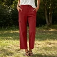 thumbnail image 4 of Hilenly Cargo Hiking Pants Women High Waisted Travel Work Pants Ankle Length Straight Leg Chino Pants with Pockets, 4 of 9