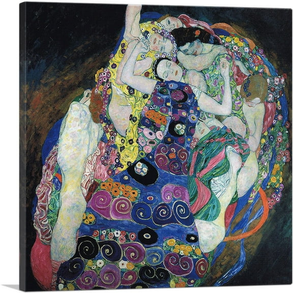 ARTCANVAS The Maiden 1913 Canvas Art Print by Gustav Klimt - Size: 18" x 18" (0.75" Deep)