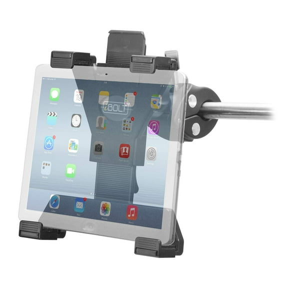 iBOLT TabDock Grip- Post/Pole Mount for Carts, Wheelchairs, Boats, Tripods, Gym Equipment, Strollers, Golf Carts, Tractors Etc. Fits 7-10 inch Tablets and Posts 18mm-35mm in Diameter