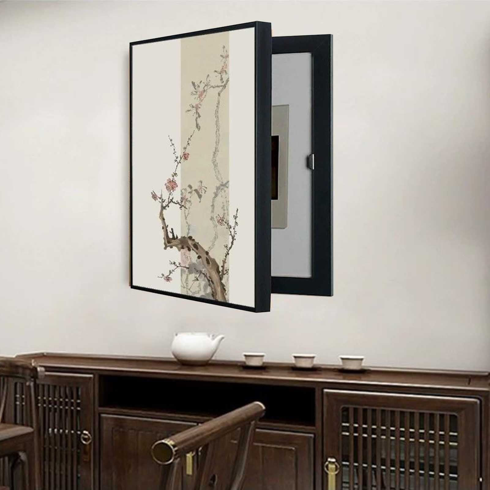 Decorative Electric Meter Cover, Minimalist Creativity Decorative Distribution Box, Hide Electrical Panel Cover No Need to Make Holes, Side Opening