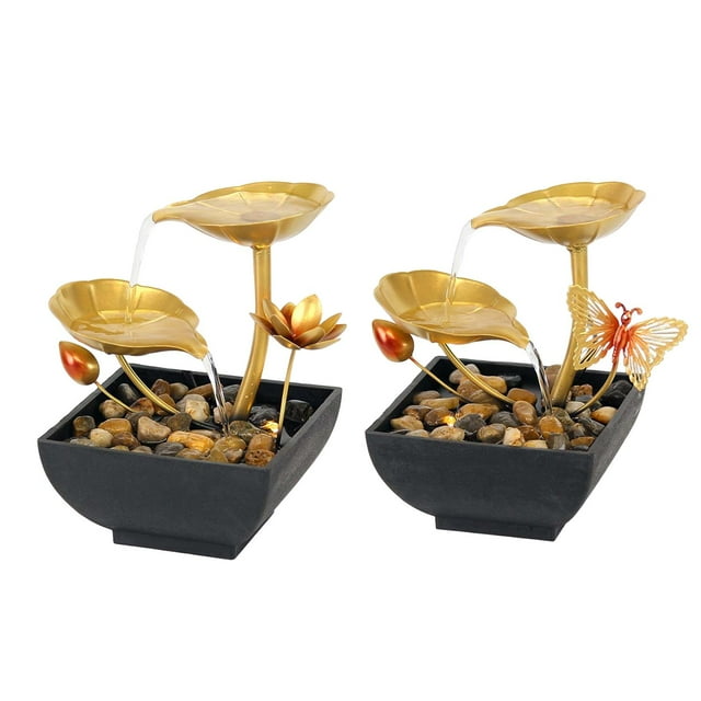 2 uds fuente de mesa cascada de meditación en cascada para decoración de Patio de restaurante