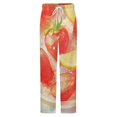 thumbnail image 5 of Strawberry Fruit Watercolor Winter Female Pants Flannel High Waist Women Pants Lady Warm Straight Leg Plush Trousers, 5 of 7