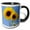 Black/White, variant on 3drose, Painted Yellow Sunflowers in a Blue Sky- Flowers, 11oz Mug