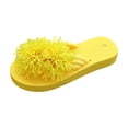 thumbnail image 3 of BRICH Flip Flops for Women Flower Dressy Wedges Platform Flat Sandals Open Toe Summer Beach Slides Comfortable Outdoor Boho Shoes Yellow 9.5, 3 of 8