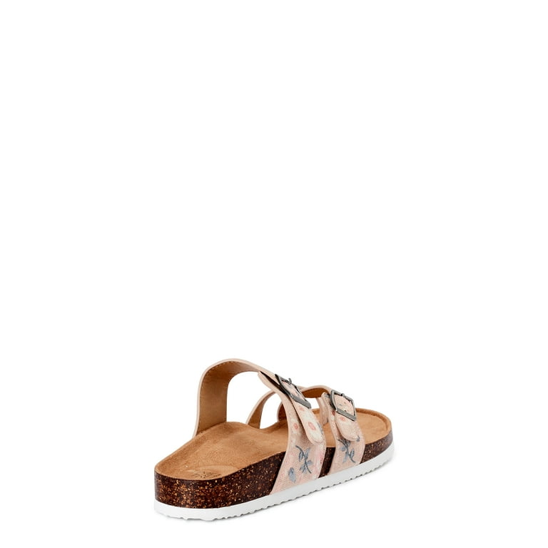 Time and Tru Women's Strappy Comfort Sandals - Wide Width